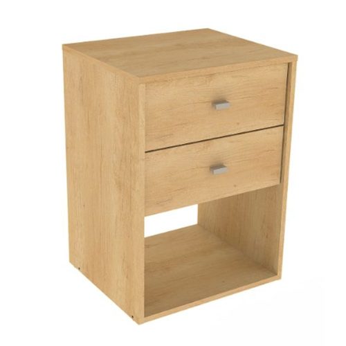 Mesa De Luz Linea 2 Cajones Linea Milenial Color Bambu Mosconi